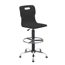[T35-BK+AC1042] Titan Swivel Senior Chair | Adjustable D-Kit | Black/Chrome