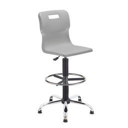 [T35-GR+AC1042] Titan Swivel Senior Chair | Adjustable D-Kit | Grey/Chrome