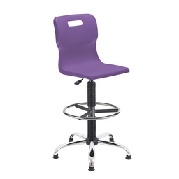 [T35-P+AC1042] Titan Swivel Senior Chair | Adjustable D-Kit | Purple/Chrome