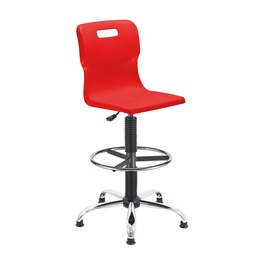 [T35-R+AC1042] Titan Swivel Senior Chair | Adjustable D-Kit | Red/Chrome