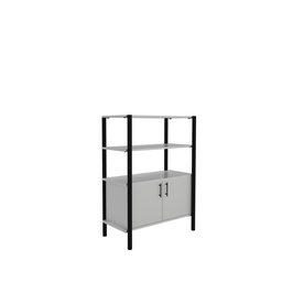 [POSEWS9012WHBK] Pose Wooden Storage I 900W X 460D X 1200H I White/Black