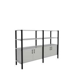 [POSEWS1812WHBK] Pose Wooden Storage I 1800W X 460D X 1200H I White/Black