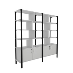 [POSEWS1818WHBK] Pose Wooden Storage I 1800W X 460D X 1800H I White/Black