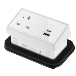 [NEXBUN004WH] In-Desk Power Module Bundle 4 With 3M Cable I White Housing White Veneer