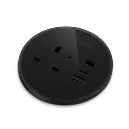 [NEXBUN007BK] 80Mm In-Desk Power Module Bundle 7 With 3M Cable I Black Housing I Black Bezel I Black Veneer