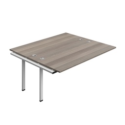 [SYN1880CPGOSV2PX] Synergy Bench Extension With Cable Ports: 2 Person (Fsc) | 1800 X 800 | Grey Oak/Silver