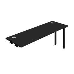 [SYN1860CPBKBK1PX] Synergy Bench Extension With Cable Ports: 1 Person (Fsc) | 1800 X 600 | Black/Black