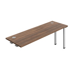 [SYN1860CPDWSV1PX] Synergy Bench Extension With Cable Ports: 1 Person (Fsc) | 1800 X 600 | Dark Walnut/Silver
