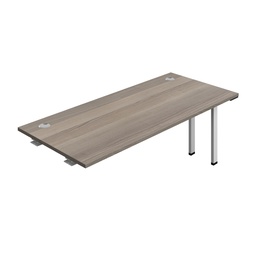 [SYN1880CPGOSV1PX] Synergy Bench Extension With Cable Ports: 1 Person (Fsc) | 1800 X 800 | Grey Oak/Silver