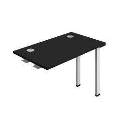 [SYN1060CPBKWH1PX] Synergy Bench Extension With Cable Ports: 1 Person (Fsc) | 1000 X 600 | Black/White