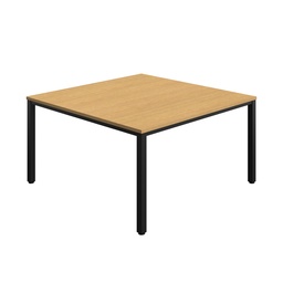 [ZFIMT1414SOBK] FRACTION INFINITY 140 X 140 MEETING TABLE -  SORANO OAK WITH BLACK LEGS