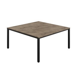 [ZFIMT1616GNOBK] FRACTION INFINITY 160 X 160 MEETING TABLE - GREY NEBRASKA OAK  WITH BLACK LEGS