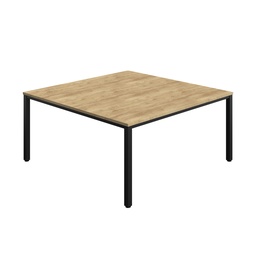 [ZFIMT1616NNOBK] FRACTION INFINITY 160 X 160 MEETING TABLE -  NATURAL NEBRASKA OAK WITH BLACK LEGS