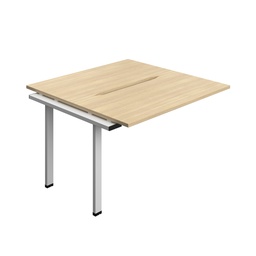 [SYN1260CONOSV2PX] Synergy Bench Extension With Cut Out: 2 Person (Fsc) | 1200 X 600 | Nova Oak/Silver