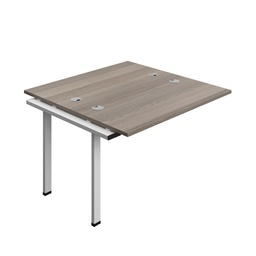 [SYN1260CPGOSV2PX] Synergy Bench Extension With Cable Ports: 2 Person (Fsc) | 1200 X 600 | Grey Oak/Silver