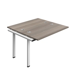 [SYN1260CPGOWH2PX] Synergy Bench Extension With Cable Ports: 2 Person (Fsc) | 1200 X 600 | Grey Oak/White
