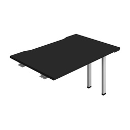 [SYN1280COBKSV1PX] Synergy Bench Extension With Cut Out: 1 Person (Fsc) | 1200 X 800 | Black/Silver
