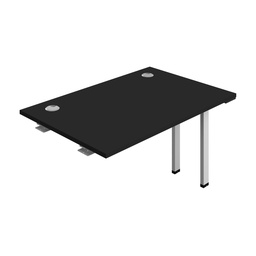 [SYN1280CPBKSV1PX] Synergy Bench Extension With Cable Ports: 1 Person (Fsc) | 1200 X 800 | Black/Silver