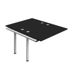 [SYN1280CPBKSV2PX] Synergy Bench Extension With Cable Ports: 2 Person (Fsc) | 1200 X 800 | Black/Silver