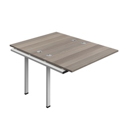 [SYN1280CPGOSV2PX] Synergy Bench Extension With Cable Ports: 2 Person (Fsc) | 1200 X 800 | Grey Oak/Silver