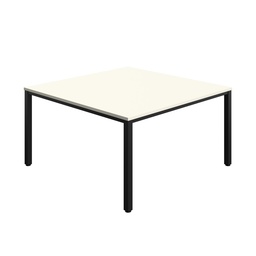 [ZFIMT1414WHBK] FRACTION INFINITY 140 X 140 MEETING TABLE -  WHITE WITH BLACK LEGS