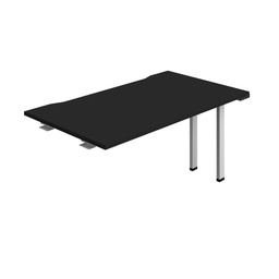 [SYN1480COBKSV1PX] Synergy Bench Extension With Cut Out: 1 Person (Fsc) | 1400 X 800 | Black/Silver