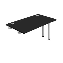 [SYN1480CPBKSV1PX] Synergy Bench Extension With Cable Ports: 1 Person (Fsc) | 1400 X 800 | Black/Silver