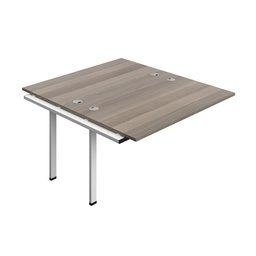 [SYN1480CPGOBK2PX] Synergy Bench Extension With Cable Ports: 2 Person (Fsc) | 1400 X 800 | Grey Oak/Black