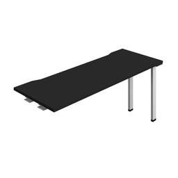 [SYN1660COBKSV1PX] Synergy Bench Extension With Cut Out: 1 Person (Fsc) | 1600 X 600 | Black/Silver