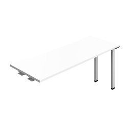 [SYN1660COWHSV1PX] Synergy Bench Extension With Cut Out: 1 Person (Fsc) | 1600 X 600 | White/Silver