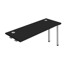 [SYN1660CPBKSV1PX] Synergy Bench Extension With Cable Ports: 1 Person (Fsc) | 1600 X 600 | Black/Silver
