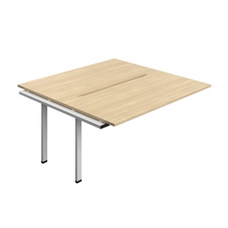 [SYN1680CONOSV2PX] Synergy Bench Extension With Cut Out: 2 Person (Fsc) | 1600 X 800 | Nova Oak/Silver