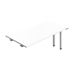 [SYN1680COWHSV1PX] Synergy Bench Extension With Cut Out: 1 Person (Fsc) | 1600 X 800 | White/Silver
