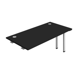 [SYN1680CPBKSV1PX] Synergy Bench Extension With Cable Ports: 1 Person (Fsc) | 1600 X 800 | Black/Silver
