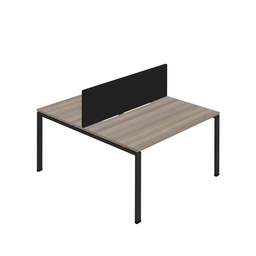 [SYN1280COGPLGOBKSCBK2P] Synergy 2P Bench Desk|1200X800mm|GoalPost|GreyOak/Black|Black Screen