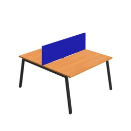 [SYN1680COAFRBEBKSCRB2P] Synergy 2P Bench Desk|1600X800mm|A-Frame|Beech/Black|Royal Blue Screen
