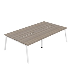 [SYN1480COAFRGOWH4P] Synergy 4P Bench Desk|1400X800mm|A-Frame|GreyOak/White