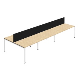 [SYN1280COGPLNOWHSCBK6P] Synergy 6P Bench Desk|1200X800mm|GoalPost|NovaOak/White|Black Screen