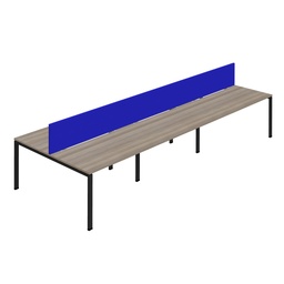 [SYN1280COGPLGOBKSCRB6P] Synergy 6P Bench Desk|1200X800mm|GoalPost|GreyOak/Black|Royal Blue Screen