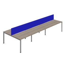 [SYN1280COGPLGOSVSCRB6P] Synergy 6P Bench Desk|1200X800mm|GoalPost|GreyOak/Silver|Royal Blue Screen