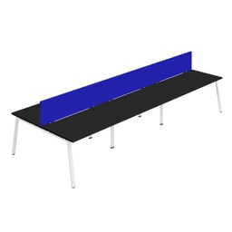 [SYN1680COAFRBKWHSCRB6P] Synergy 6P Bench Desk|1600X800mm|A-Frame|Black/White|Royal Blue Screen