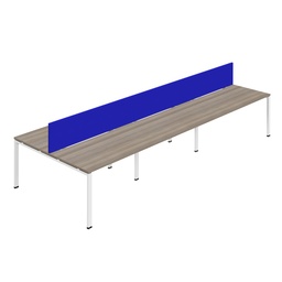 [SYN1680COGPLGOWHSCRB6P] Synergy 6P Bench Desk|1600X800mm|GoalPost|GreyOak/White|Royal Blue Screen