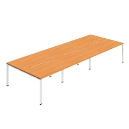 [SYN1480COGPLBEWH6P] Synergy 6P Bench Desk|1400X800mm|GoalPost|Beech/White