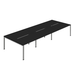 [SYN1480COGPLBKSV6P] Synergy 6P Bench Desk|1400X800mm|GoalPost|Black/Silver