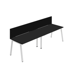 [SYN1280COAFRBKWHSCBK2SP] Synergy 2SP Bench Desk|1200X800mm|A-Frame|Black/White|Black Screen