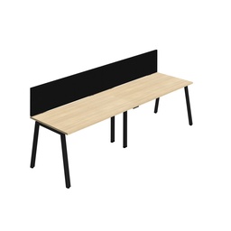 [SYN1280COAFRNOBKSCBK2SP] Synergy 2SP Bench Desk|1200X800mm|A-Frame|NovaOak/Black|Black Screen