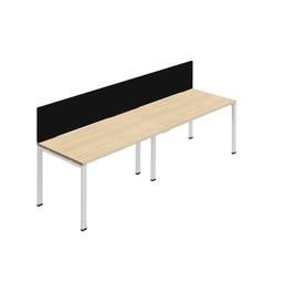 [SYN1280COGPLNOWHSCBK2SP] Synergy 2SP Bench Desk|1200X800mm|GoalPost|NovaOak/White|Black Screen