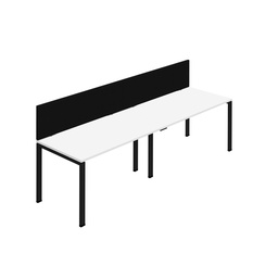[SYN1480COGPLWHBKSCBK2SP] Synergy 2SP Bench Desk|1400X800mm|GoalPost|White/Black|Black Screen
