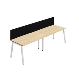 [SYN1680COAFRNOWHSCBK2SP] Synergy 2SP Bench Desk|1600X800mm|A-Frame|NovaOak/White|Black Screen
