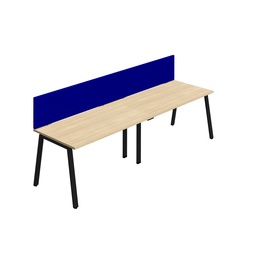[SYN1280COAFRNOBKSCRB2SP] Synergy 2SP Bench Desk|1200X800mm|A-Frame|NovaOak/Black|Royal Blue Screen